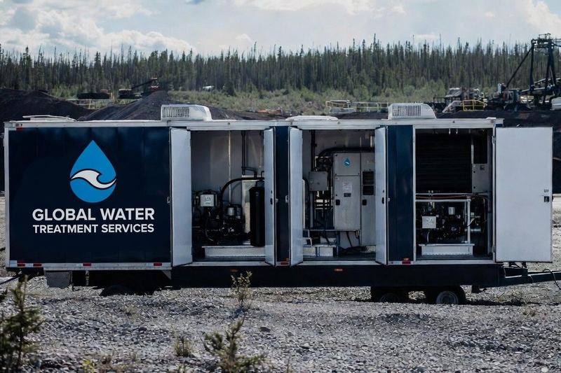 Global Water Treatment Services — Mobile RO unit at Northern Alberta mine site