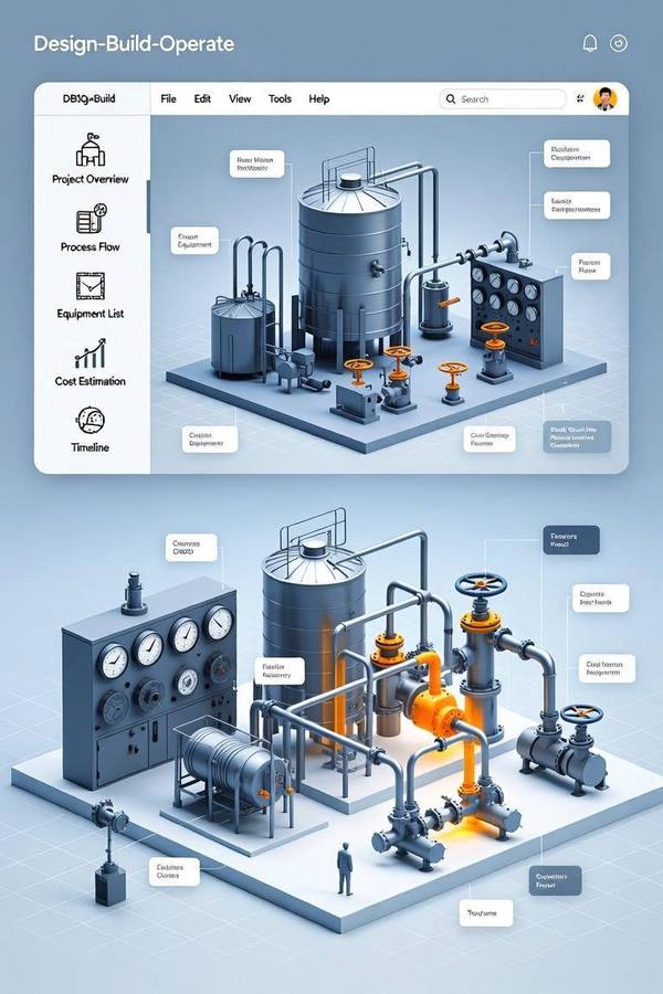 Design-Build-Operate project delivery dashboard and equipment