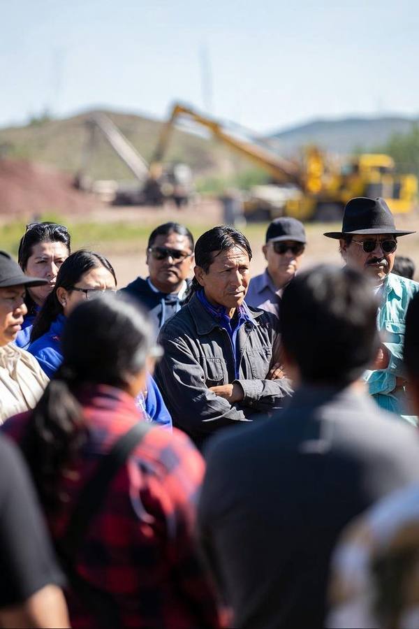 Indigenous community members at an industrial site engagement meeting in Northern Alberta